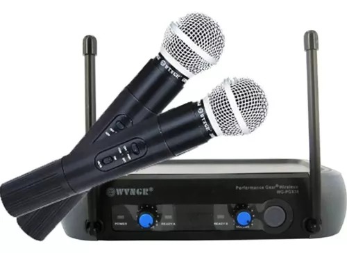 Kit 2 Micrófonos Inalámbricos Uhf Karaoke Receptor Wg-x51